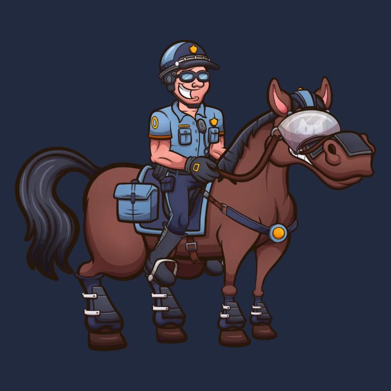 Dessin animé policier à cheval