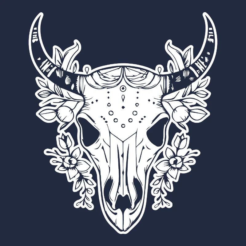 Crâne de vache Boho