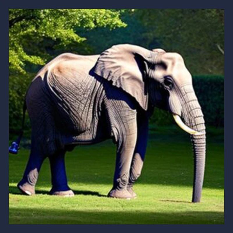 Éléphant dans un pré