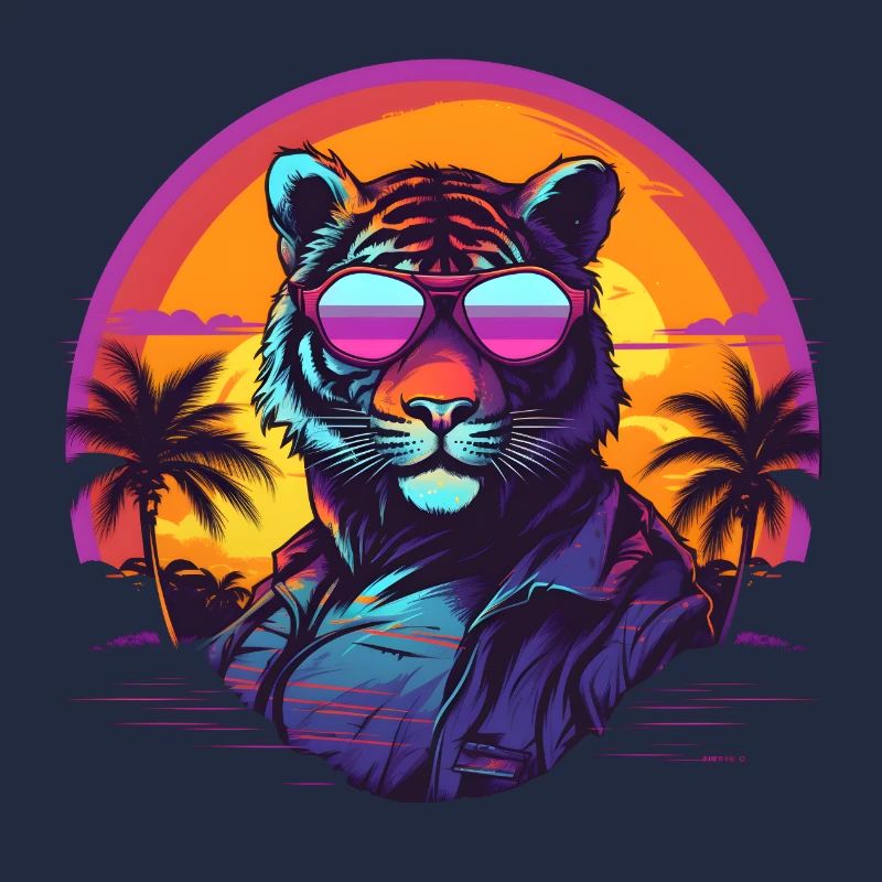 Synthwave Tiger Sunset
