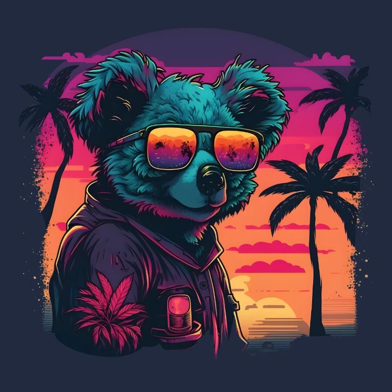 Synthwave Koala Sunset
