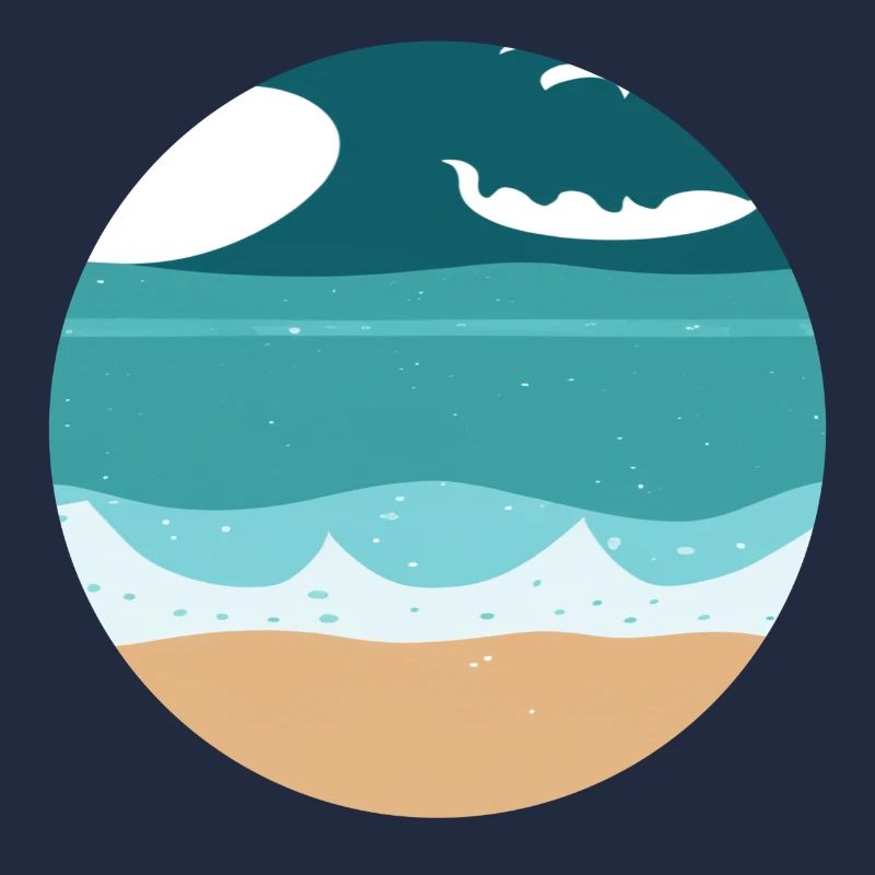 Plage avec Waves Illustration