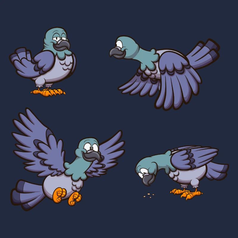 Karikatur-Tauben