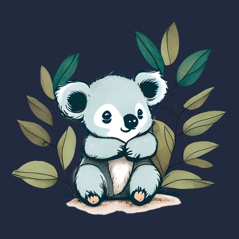 Koalabär mit Eukalyptusblättern