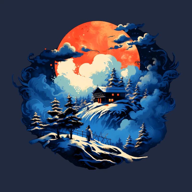 Romantic mountain hut in a wintry atmosphere