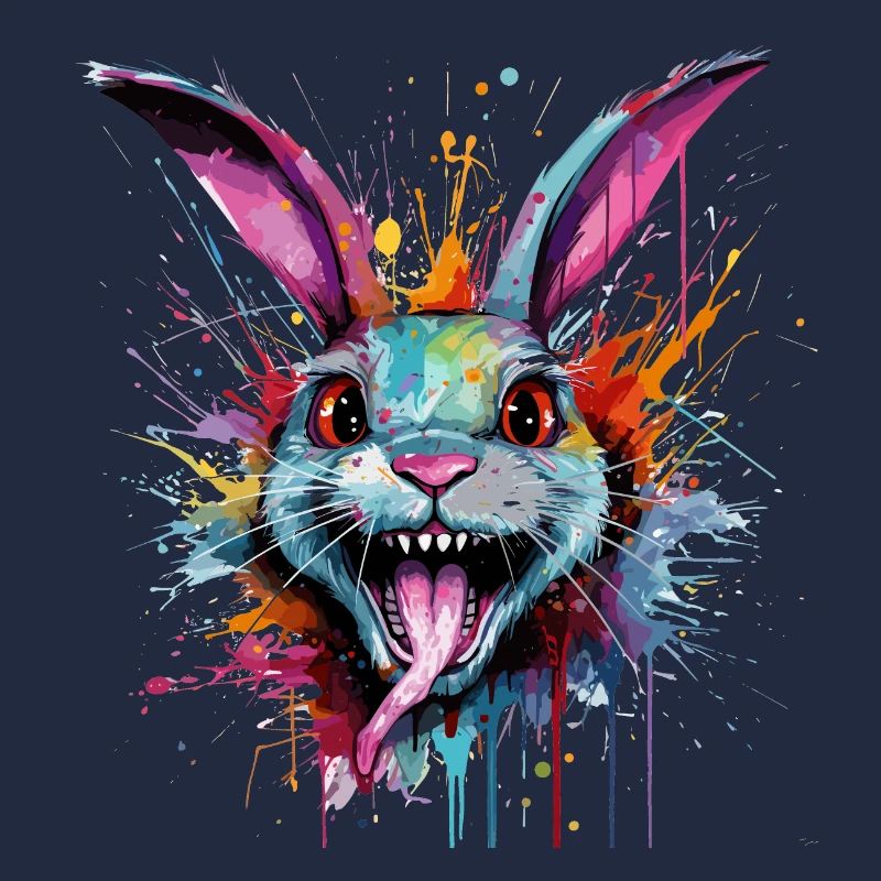 Lapin coloré et fou