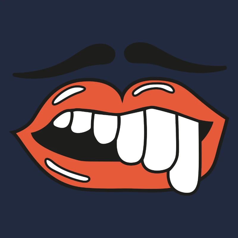 teeth lips mustag illustration