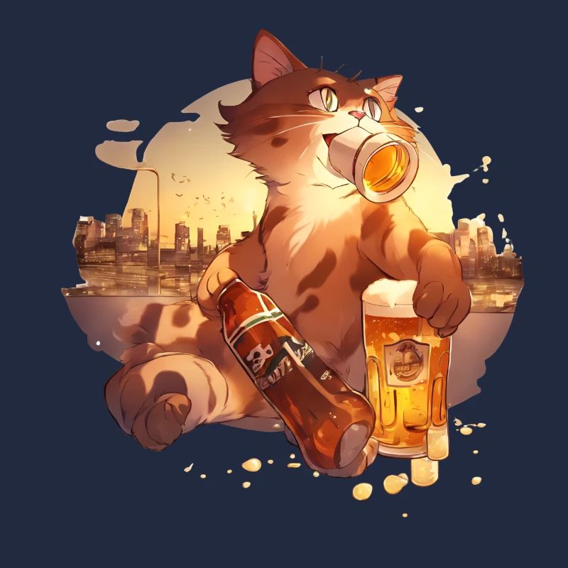 Paws & Pints: Katze mit Bier-Tee