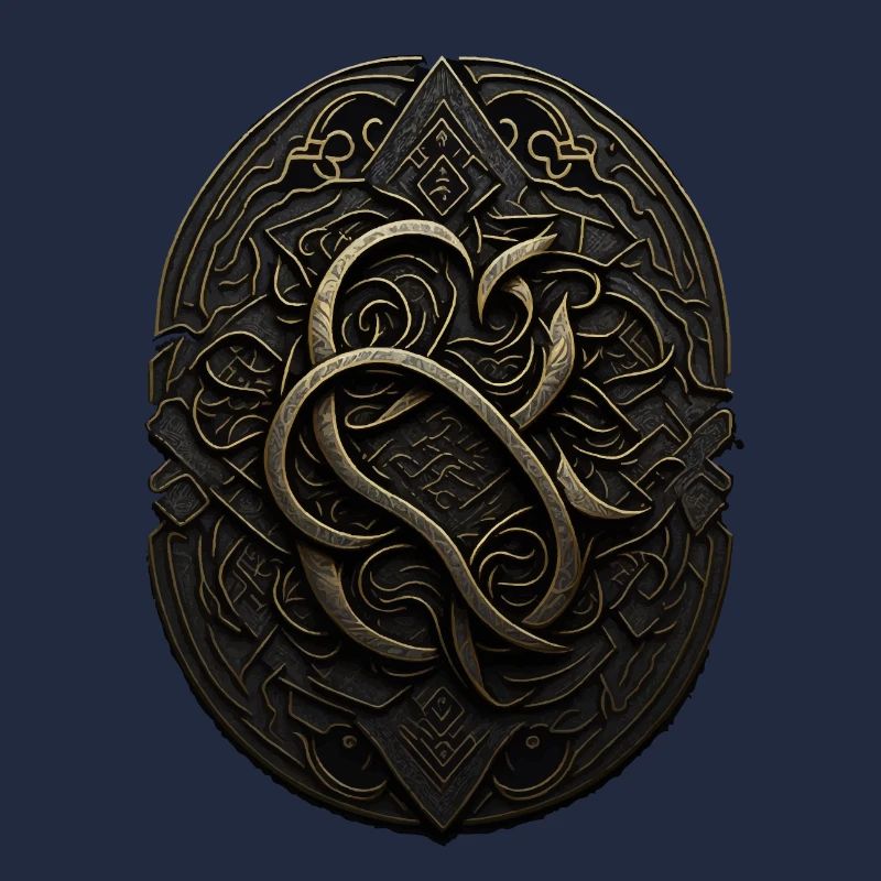 Maya Schwarz-Gold-Monogramm