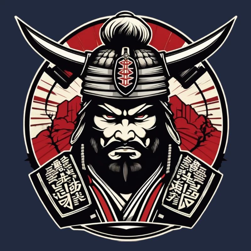 Logo de gymnase de samouraï, motif de samouraï, conception de samouraï