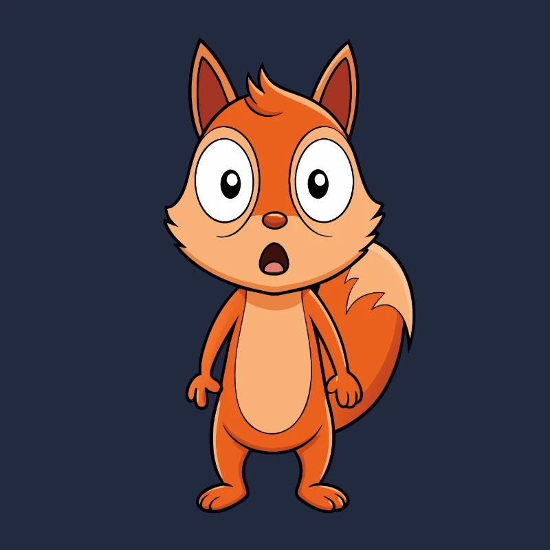 Écureuil effrayé avec de grands yeux Cartoon
