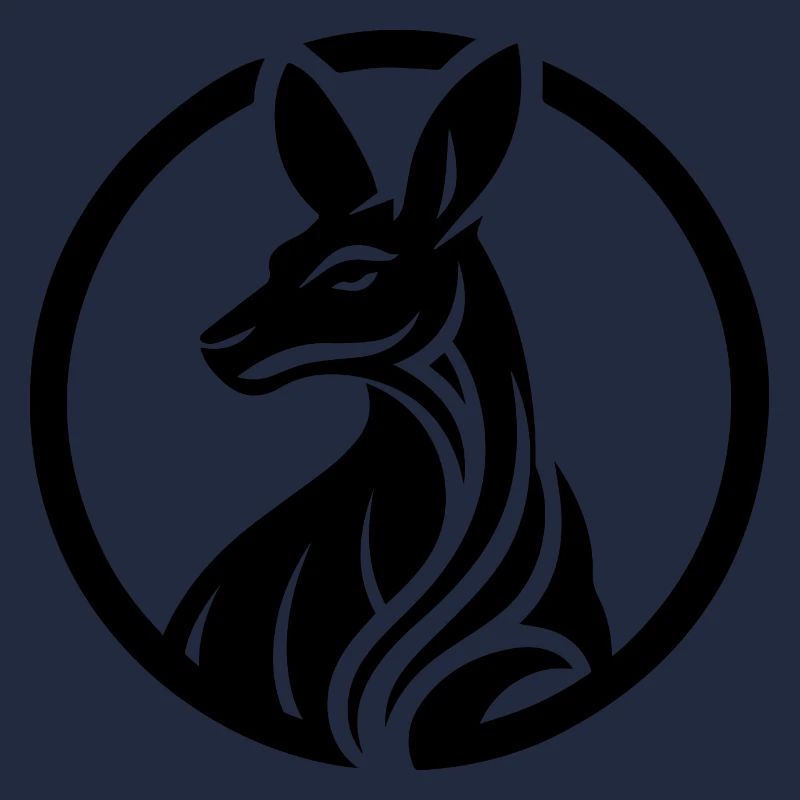 Känguru Logo in schwarz-weiß