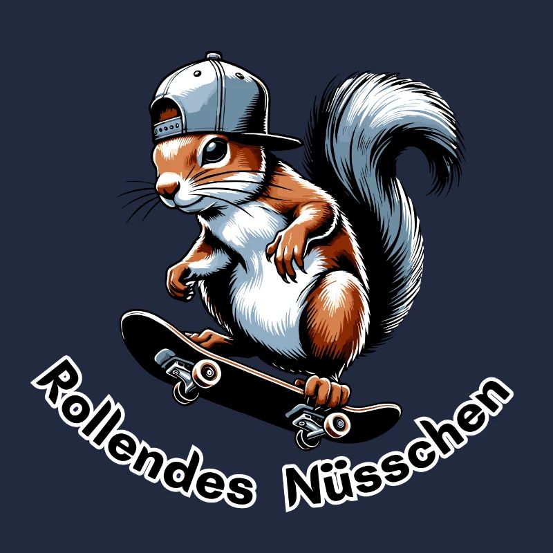 Rollendes Nüsschen Eichhörnchen Skateboard