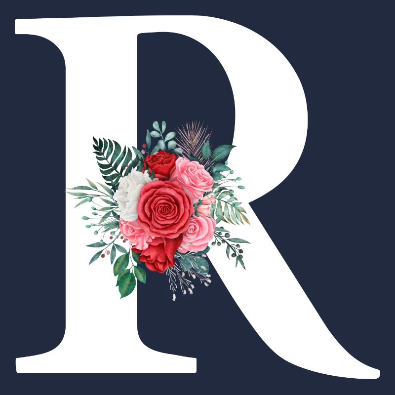 Roter Blumenbuchstabe R