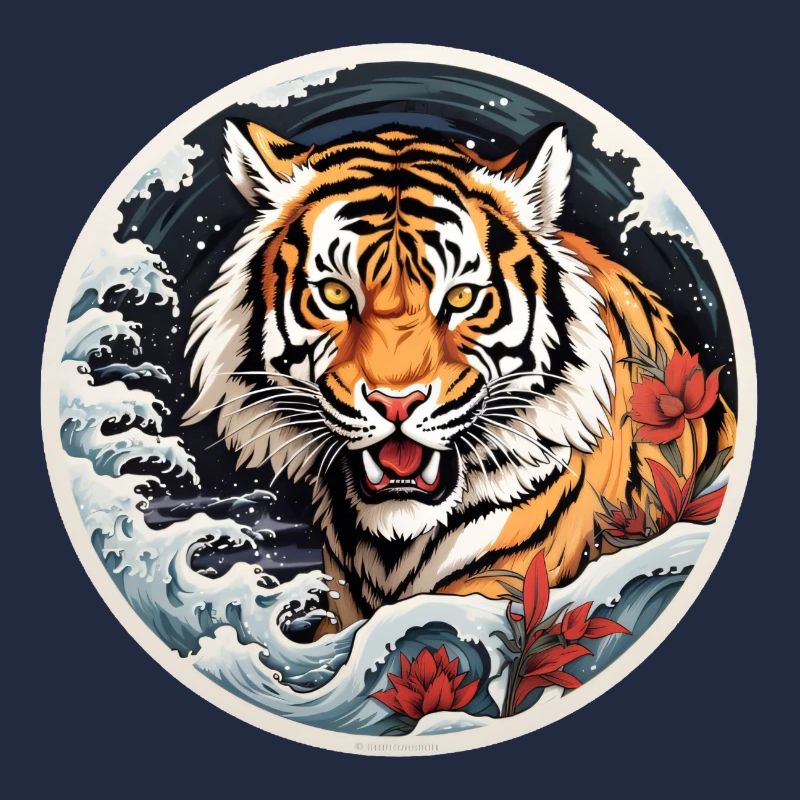 Tiger in einer kalten Winternacht
