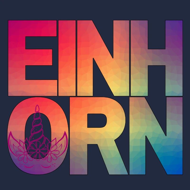 Einhorn in Regenbogenfarben