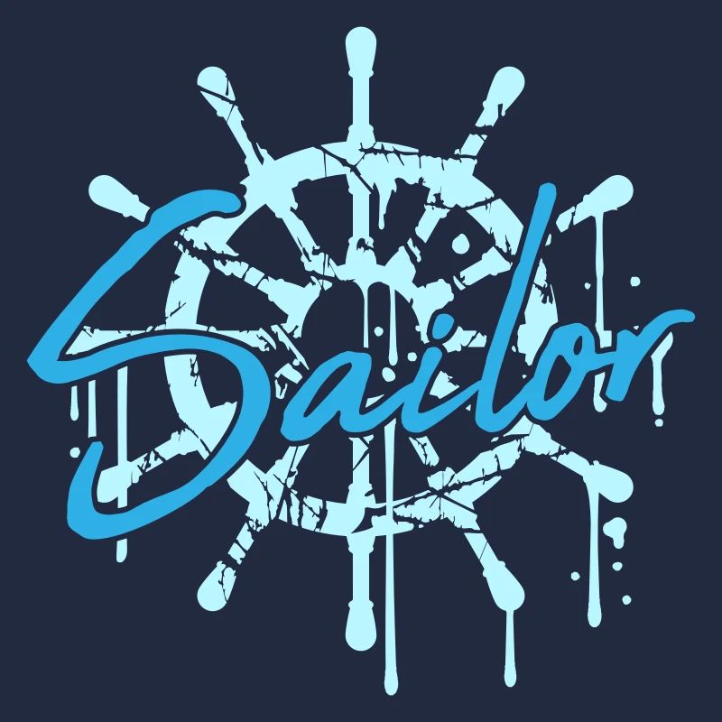 Sailor Ship Steering Wheel Graffiti Drop Sailing
