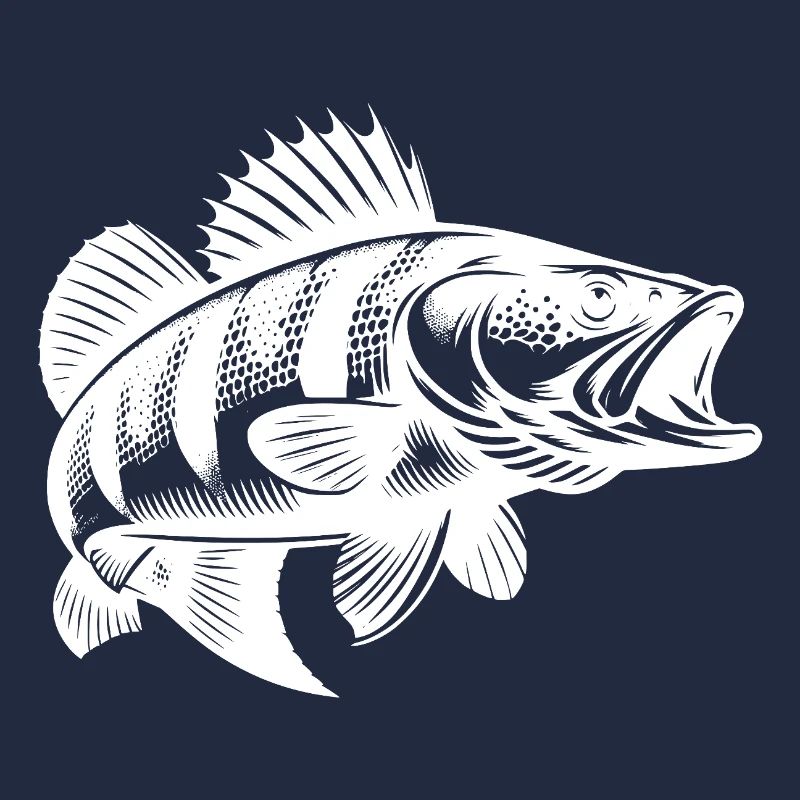 Conception de poisson de perche vintage pour les vrais pêcheurs