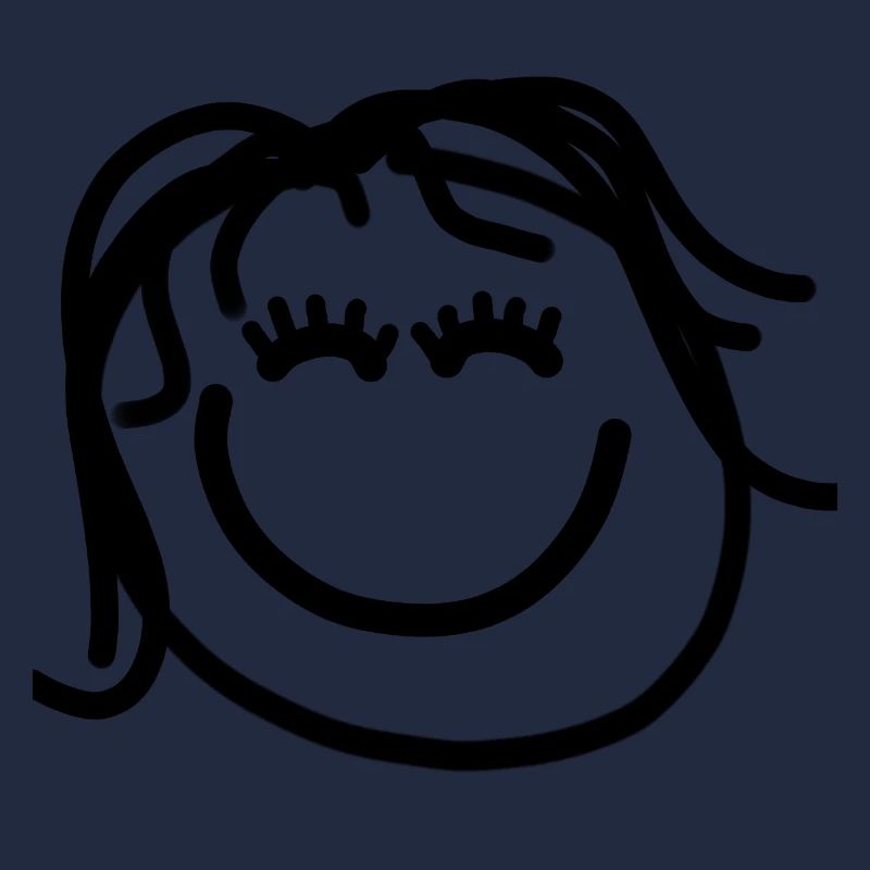 Visage heureux avec de longs cheveux