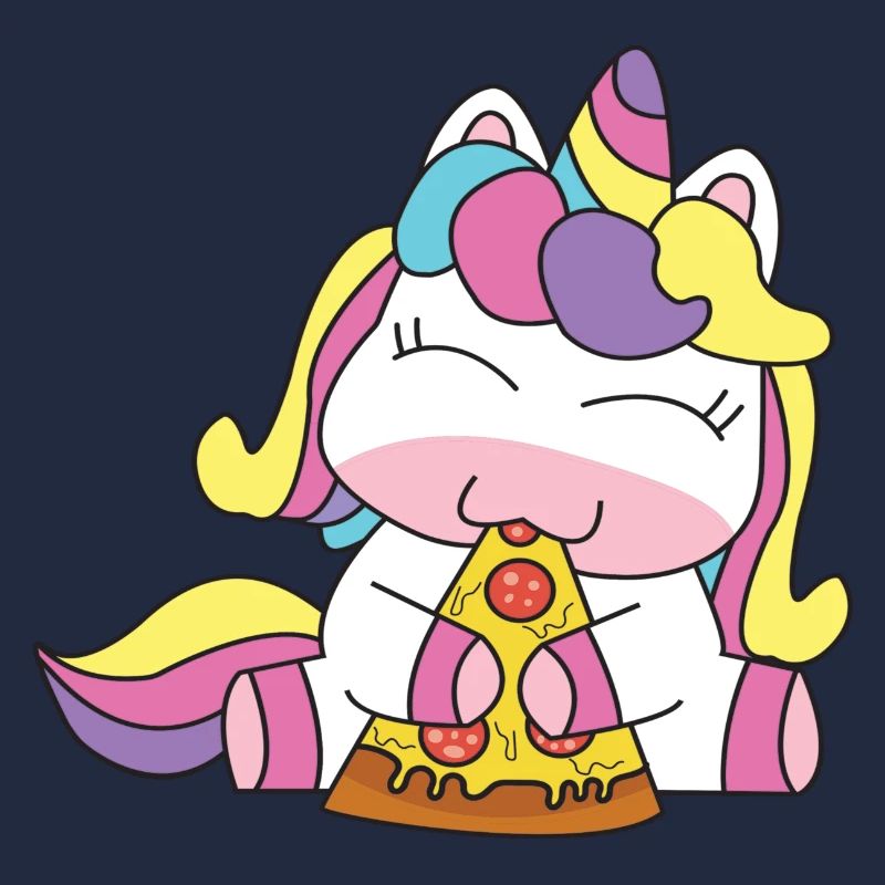 Licorne mangeant la pizza