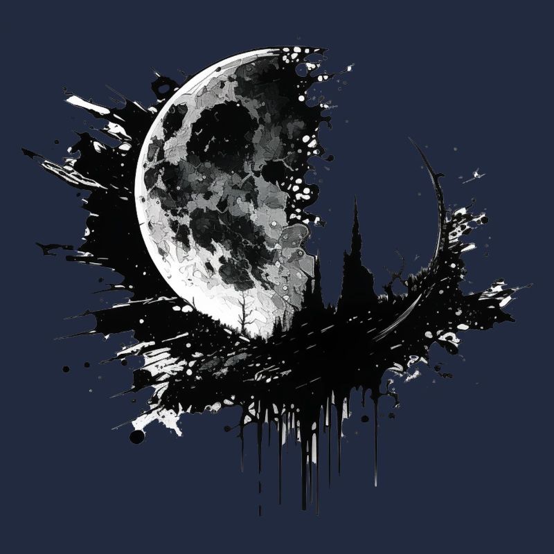 Mond Graffiti Schwarz