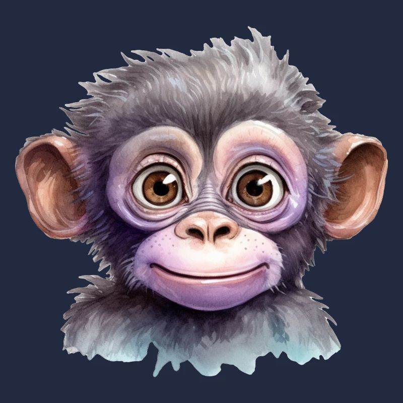 Dessin à l’aquarelle de singe
