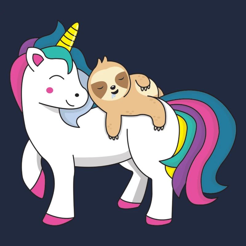 Faultier Reiten Einhorn