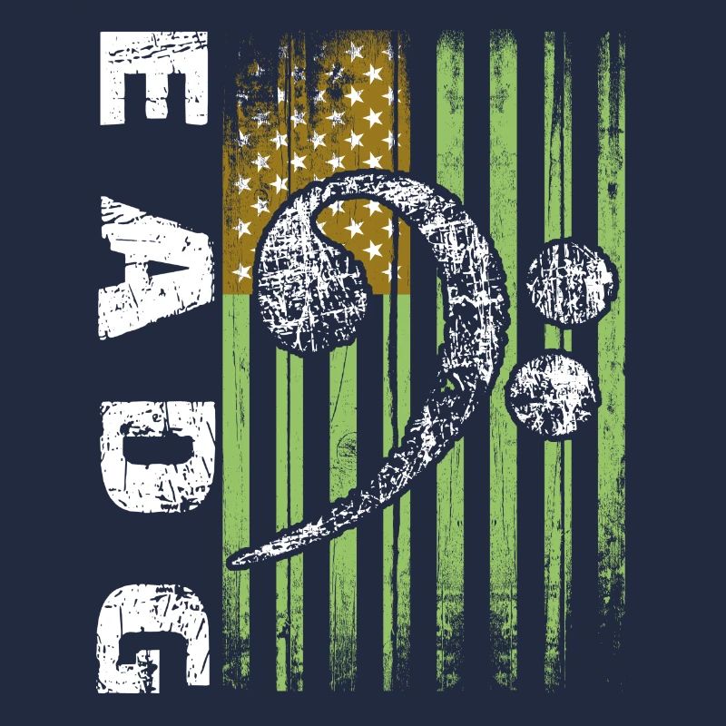 Notes de basse EADG avec drapeau américain