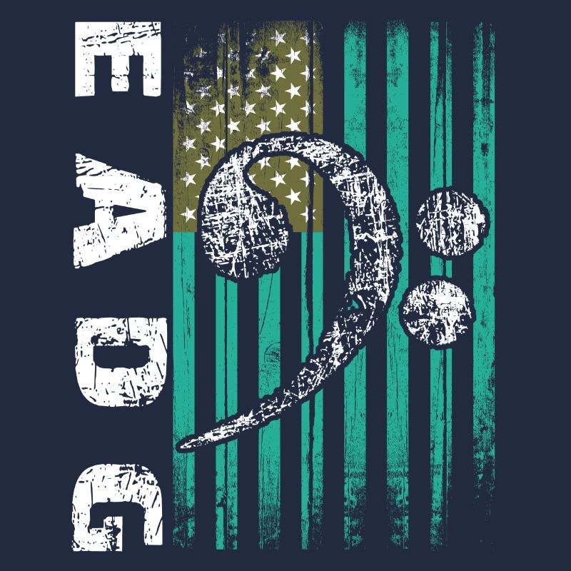 Notes de basse EADG avec drapeau américain