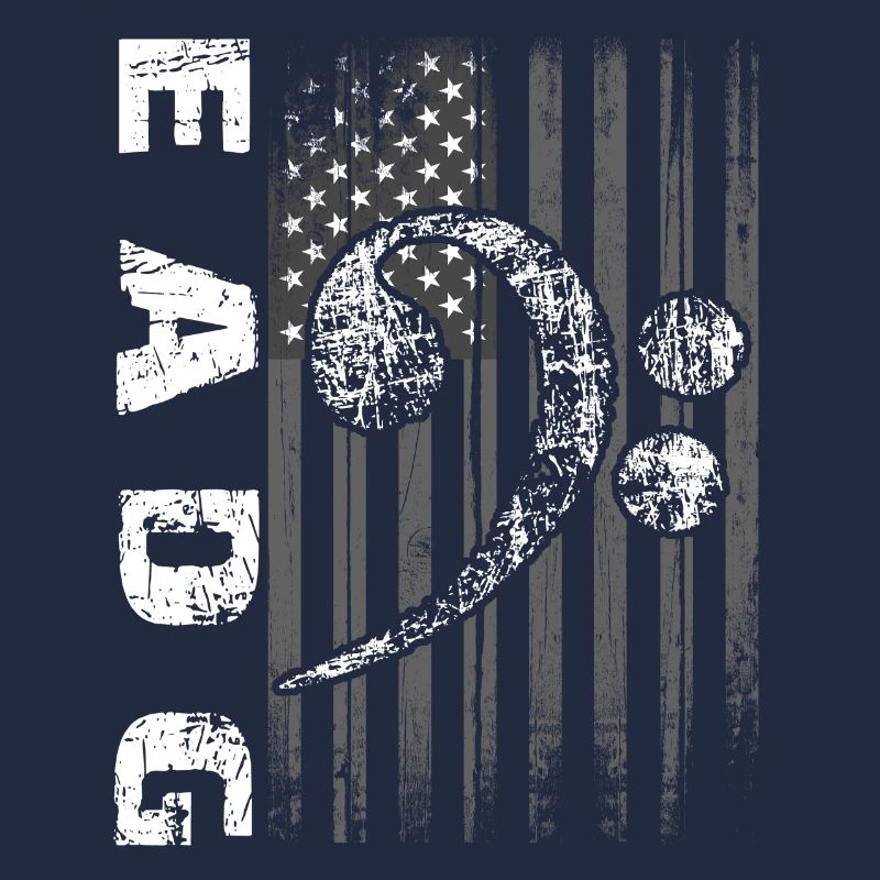 Notes de basse EADG avec drapeau américain