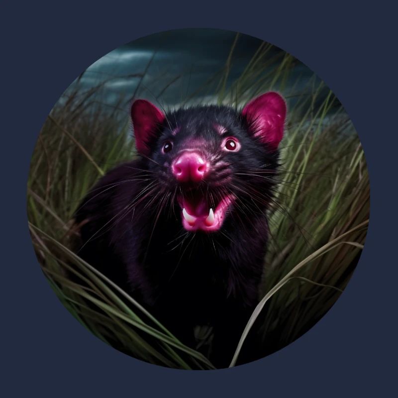 Tasmanian devil in the grass