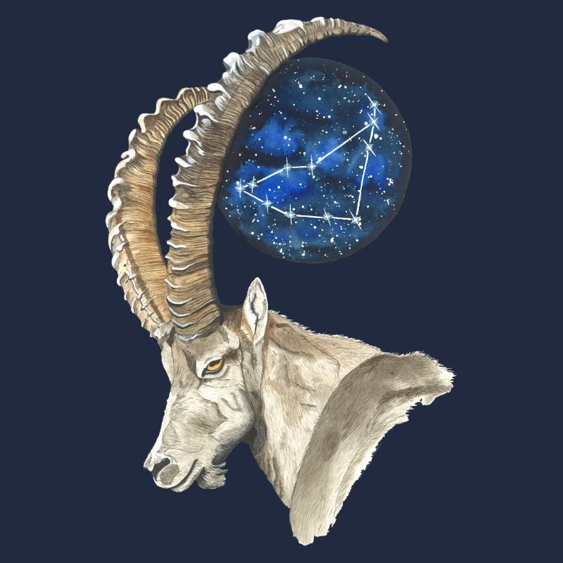Steinbock mit dem Sternbild Steinbock
