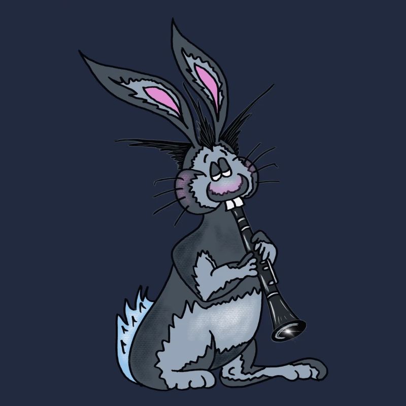 Benny der Hase spielt Klarinette