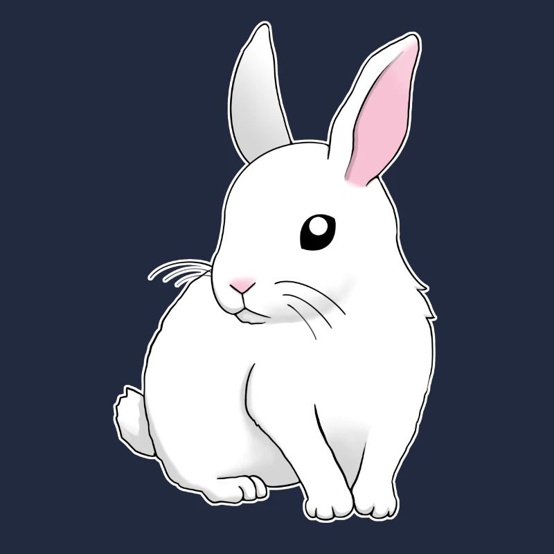 weißer Hase sitzend