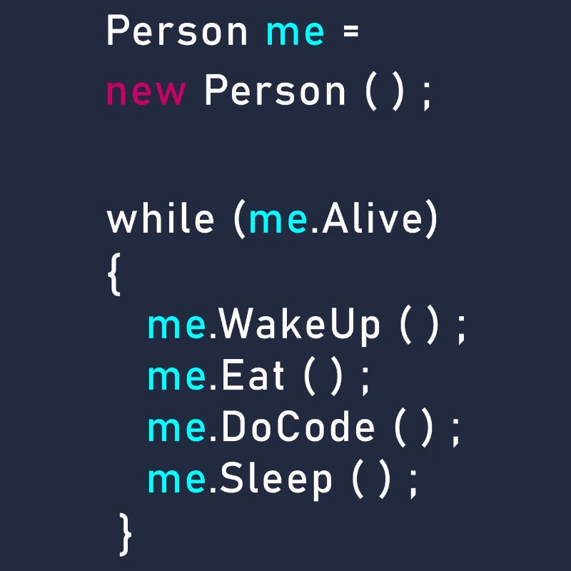 Person me = new person (); Programming Code Java