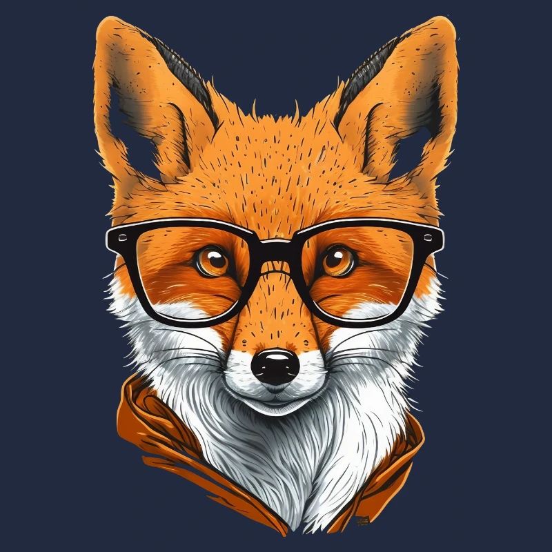 Drôle de renard rusé avec des lunettes