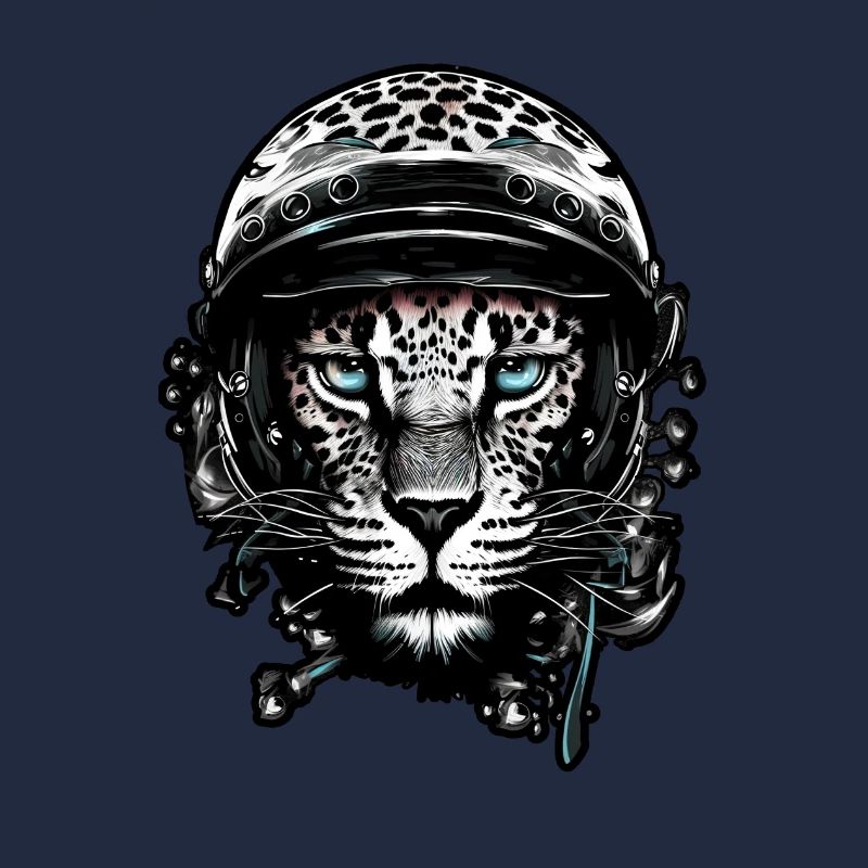 Cheetah, leopard with helmet , Digital