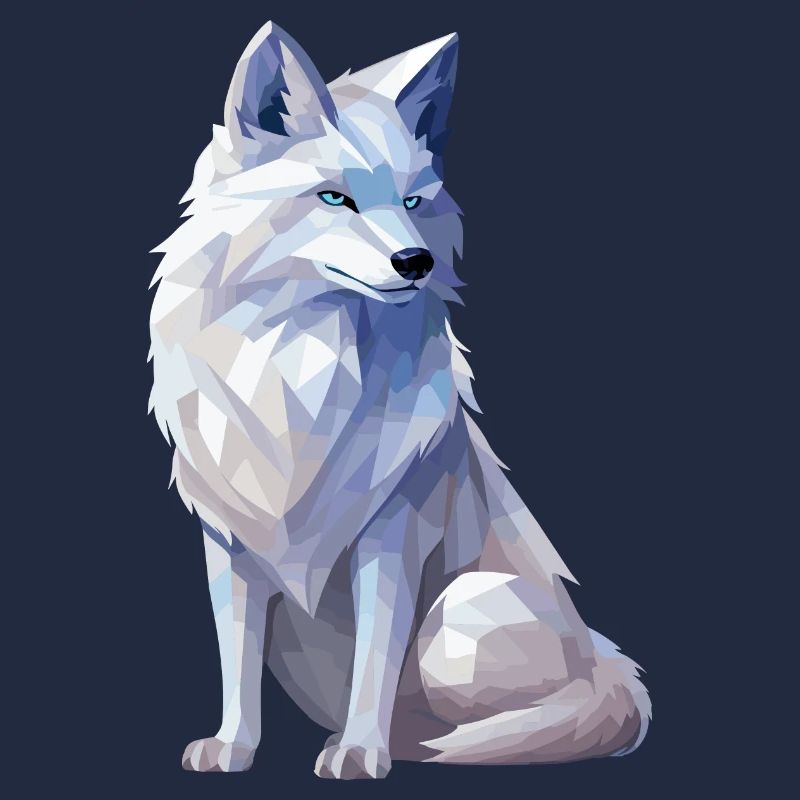 Polarfuchs im Polygon Stil