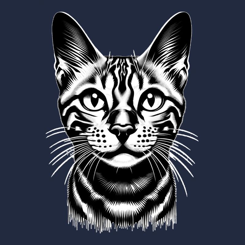 Chat normal rayé sur le bac à litière