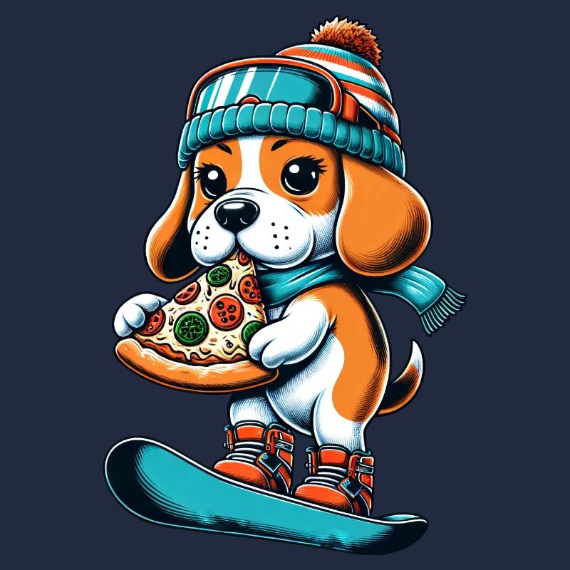 Beagle Snowboarder: Pizza-Abfahrt