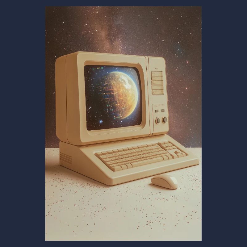 Retro Computer Meets Outer Space