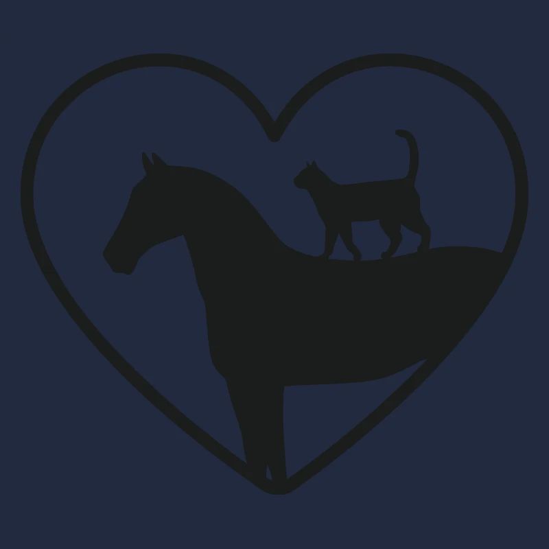 Pferd Katze Herz Liebe