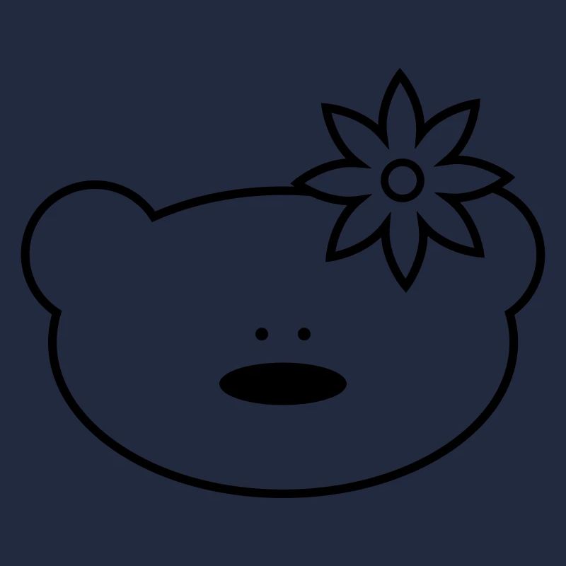 Ours en peluche drôle avec fleur dans les cheveux