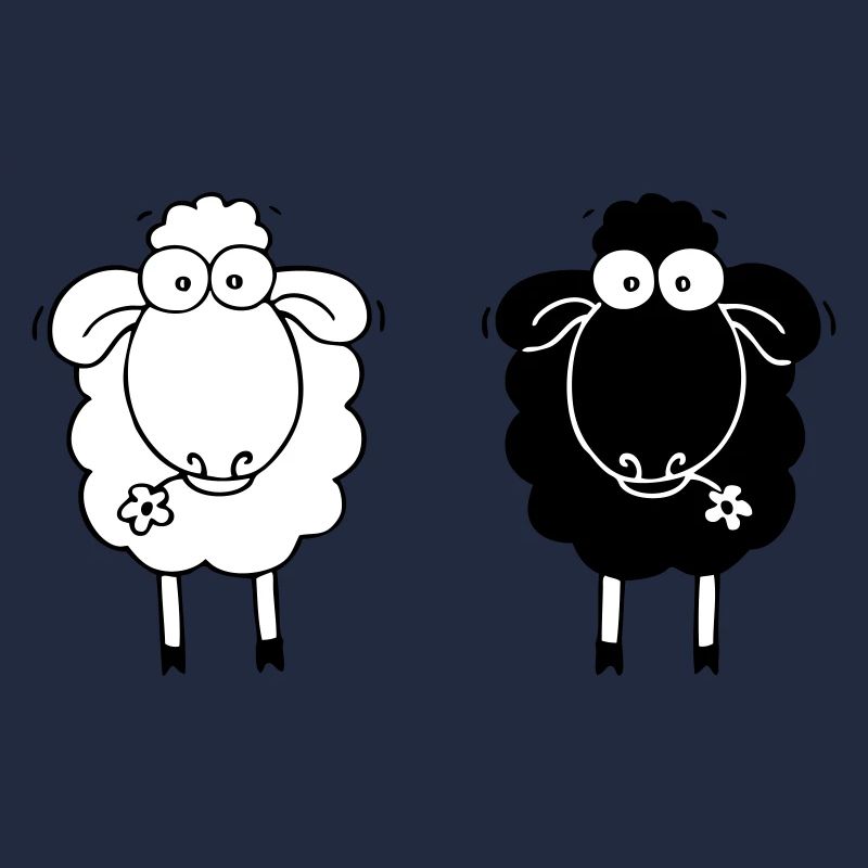 Mouton noir et blanc