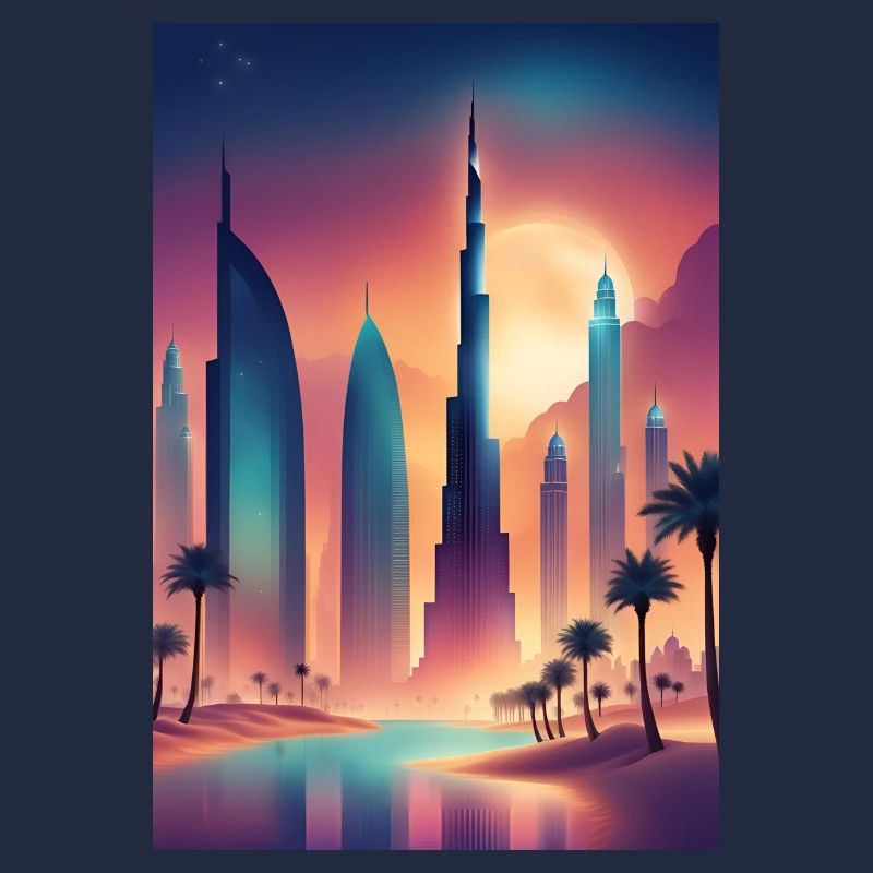 Colorful eastern cityscape