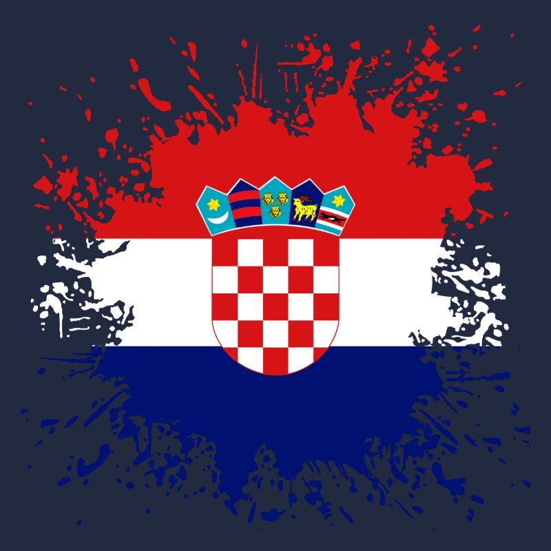 Éclaboussures de couleur du drapeau Croatie