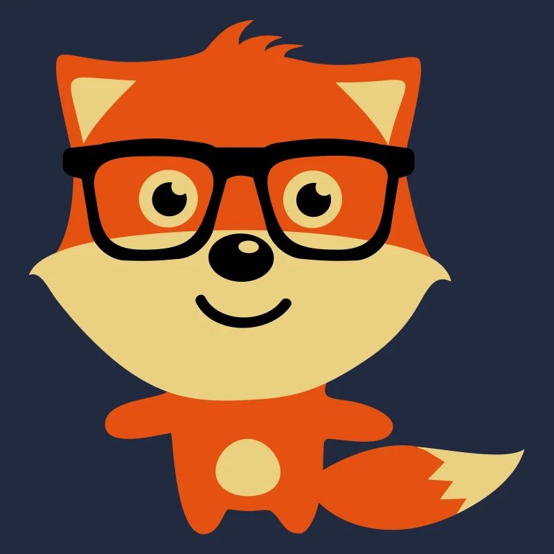 Fox Cute & Drôle Hipster Bébé avec lunettes nerd