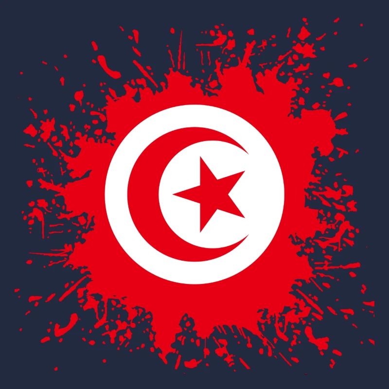 Éclaboussures de couleur du drapeau tunisien