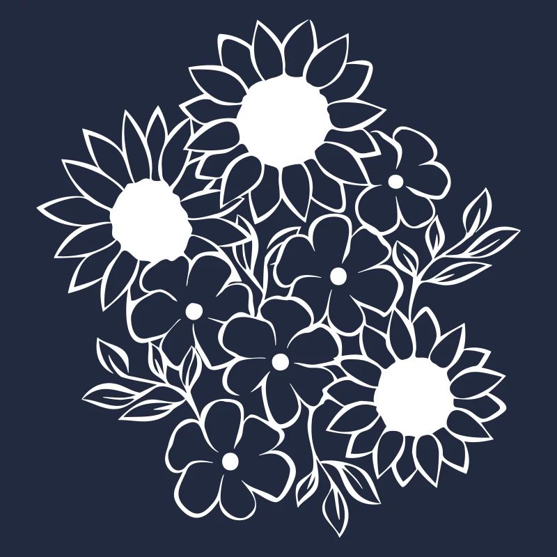 Flowers vector white