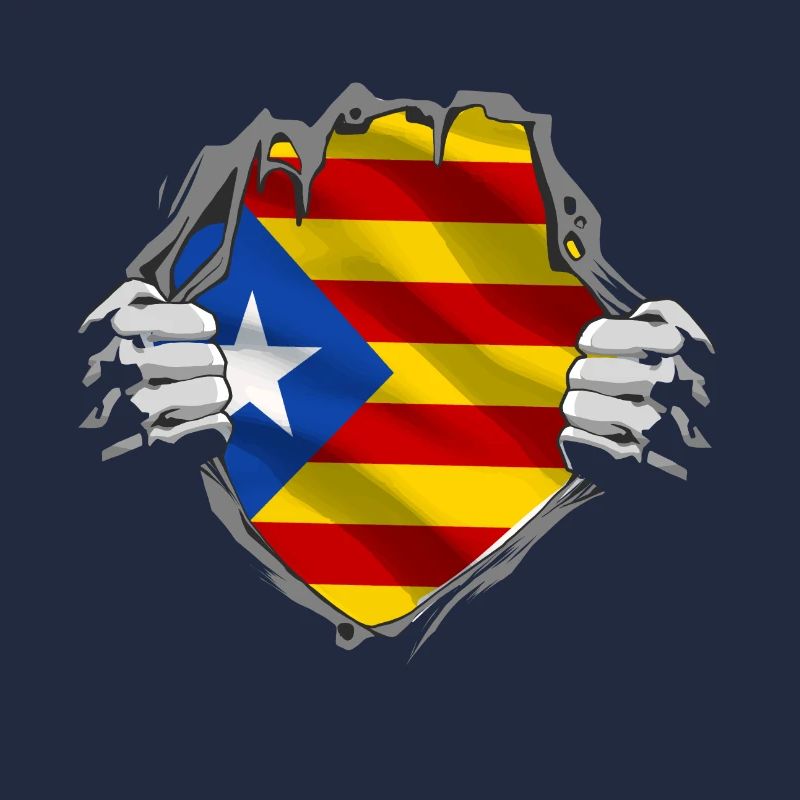 Drapeau de la Catalogne sur l’indépendance de la poitrine